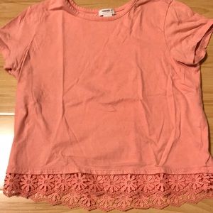 Cute lace trim T-shirt